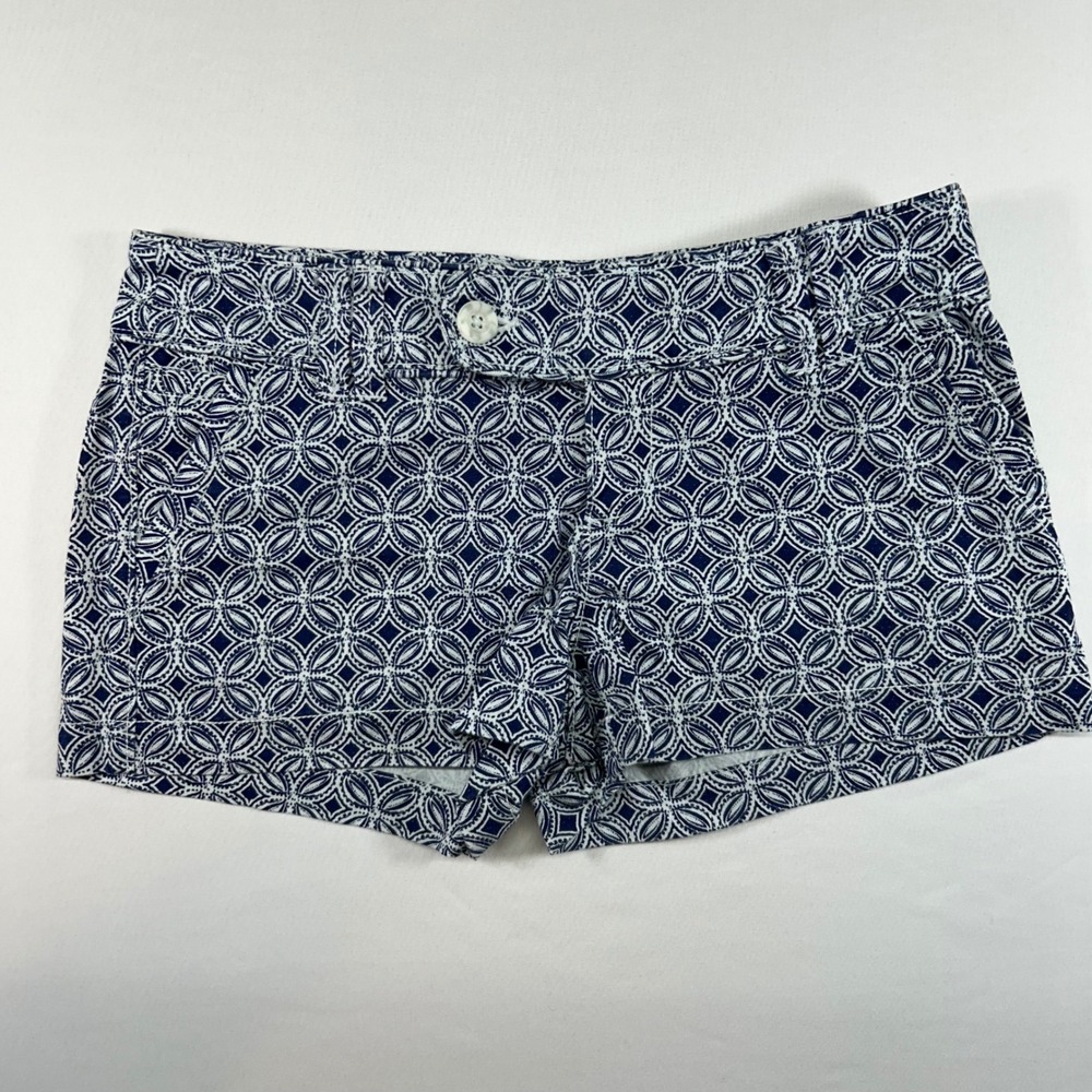 Red Camel Womens‎ Navy White Geometric Print Cotton Blend Shorts Size 5